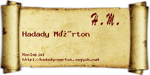 Hadady Márton névjegykártya