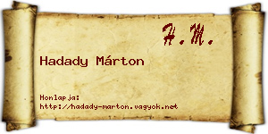 Hadady Márton névjegykártya