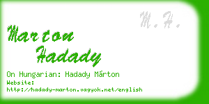 marton hadady business card